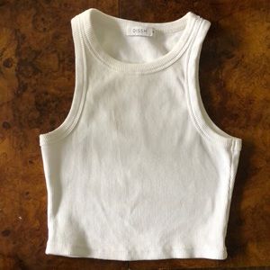 Dissh ribbed high neck crop top